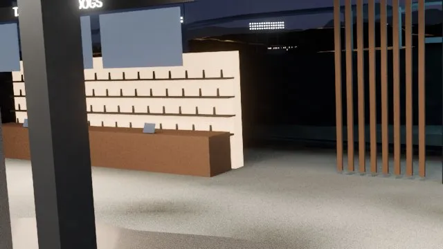 Zona de alimentos dentro del estadio