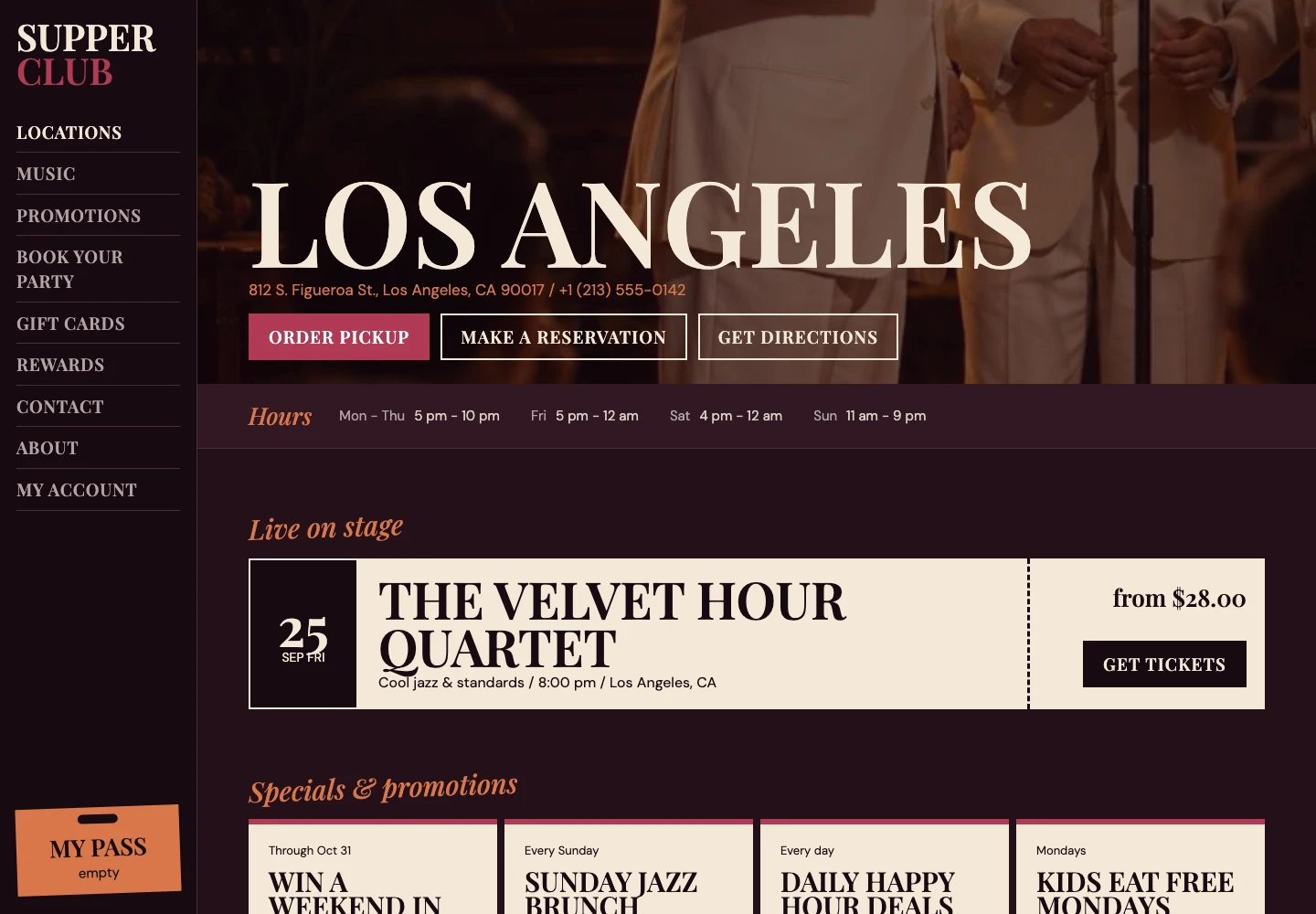 Supper Club — location
