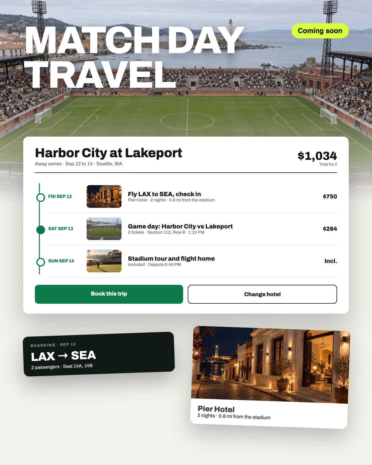 Match Day Travel — website preview